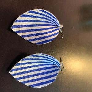 Blue and white earrings
